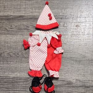 Vintage 1950's Clown Outfit For Dolls